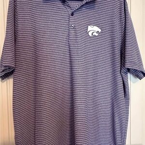 Striped Purple Polo Shirt XL K-State Cats